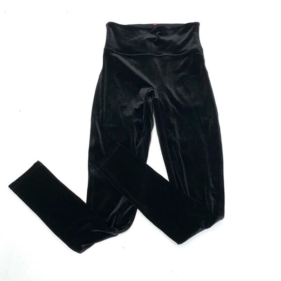 Spanx Black Velvet High Rise Leggings S - Picture 1 of 9
